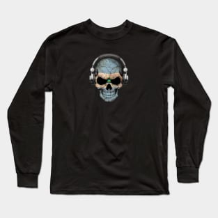 Dark Skull Deejay with Nicaraguan Flag Long Sleeve T-Shirt